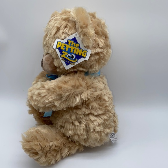 The Petting Zoo Fluffy Tan Plush Stuffed Bear 13” - Picture 10 of 12
